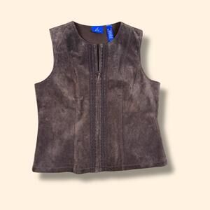 Women’s J.H. Collectibles Vintage Suede Zip Up Vest Size XL